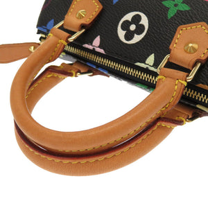美品 ルイ ヴィトン モノグラムマルチカラー ミニスピーディ ノワール M92644 2WAY ハンドバッグ バッグ 黒 LV 0106 【中古】 LOUIS VUITTON
