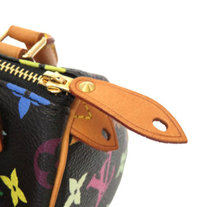 美品 ルイ ヴィトン モノグラムマルチカラー ミニスピーディ ノワール M92644 2WAY ハンドバッグ バッグ 黒 LV 0106 【中古】 LOUIS VUITTON