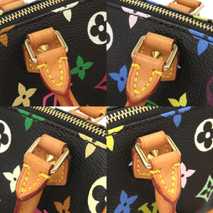 美品 ルイ ヴィトン モノグラムマルチカラー ミニスピーディ ノワール M92644 2WAY ハンドバッグ バッグ 黒 LV 0106 【中古】 LOUIS VUITTON