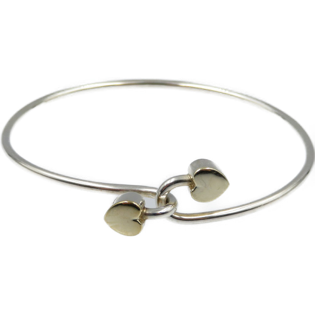 ティファニー ダブルハートフック シルバー925 K18イエローゴールド ブレスレット 0109【中古】TIFFANY&Co.