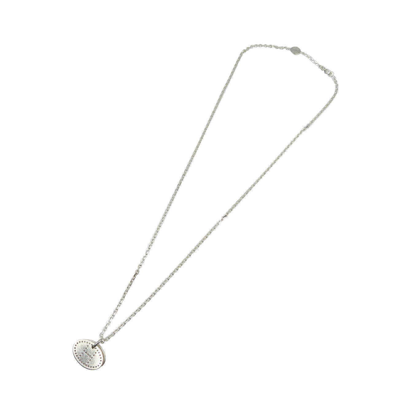 エルメス エクリプス エヴリン パンチング シルバー925 プレート ネックレス 0110【中古】HERMES