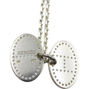 エルメス エクリプス エヴリン パンチング シルバー925 プレート ネックレス 0110【中古】HERMES
