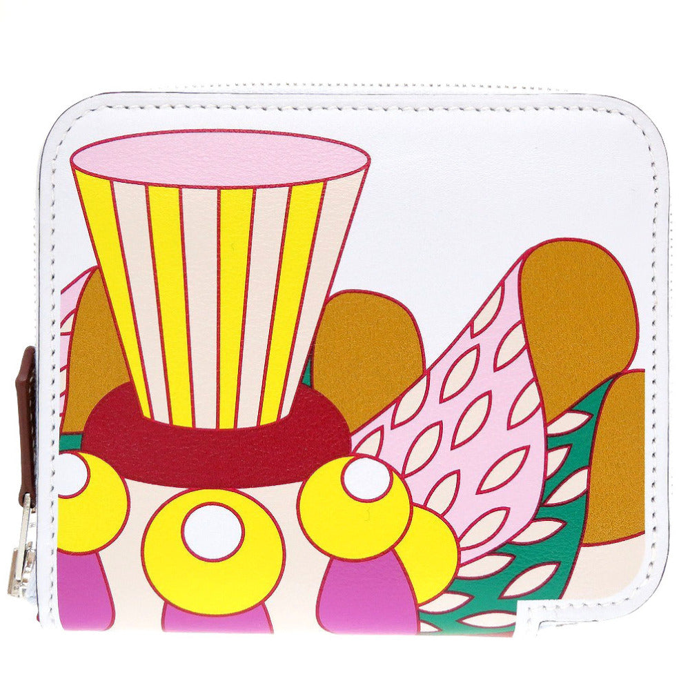 新品同様 エルメス パティスリー フランセーズ アザップ コンパクト シルクイン ヴォースイフト ブルーブリュム ナタ ラウンドファスナー財布 財布 0123【中古】HERMES