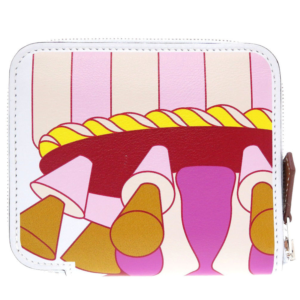 新品同様 エルメス パティスリー フランセーズ アザップ コンパクト シルクイン ヴォースイフト ブルーブリュム ナタ ラウンドファスナー財布 財布 0123【中古】HERMES