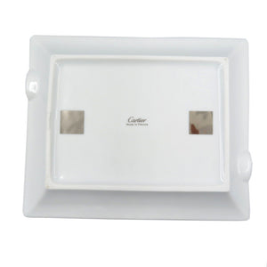 未使用 カルティエ パシャ ドゥ カルティエ アッシュトレー 陶器 ホワイト 白 ネイビー ゴールド 灰皿 【中古】0126 Cartier