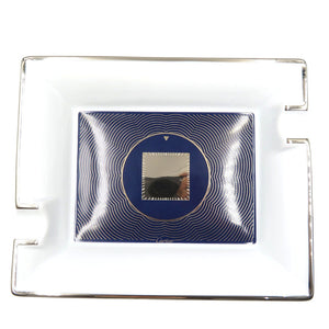 未使用 カルティエ パシャ ドゥ カルティエ アッシュトレー 陶器 ホワイト 白 ネイビー ゴールド 灰皿 【中古】0126 Cartier