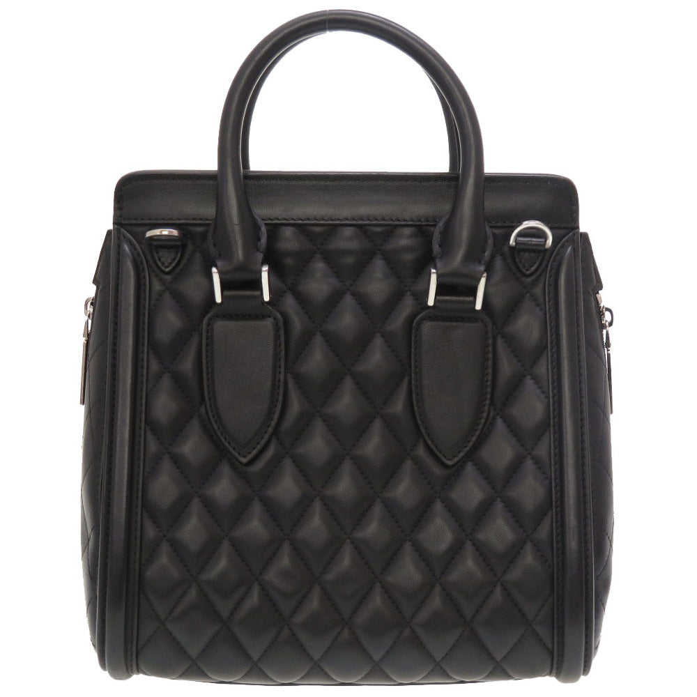 美品 アレキサンダー マックイーン ヒロインバッグ レザー ブラック 2WAY ハンドバッグ バッグ 黒 0134 【中古】 Alexander McQueen