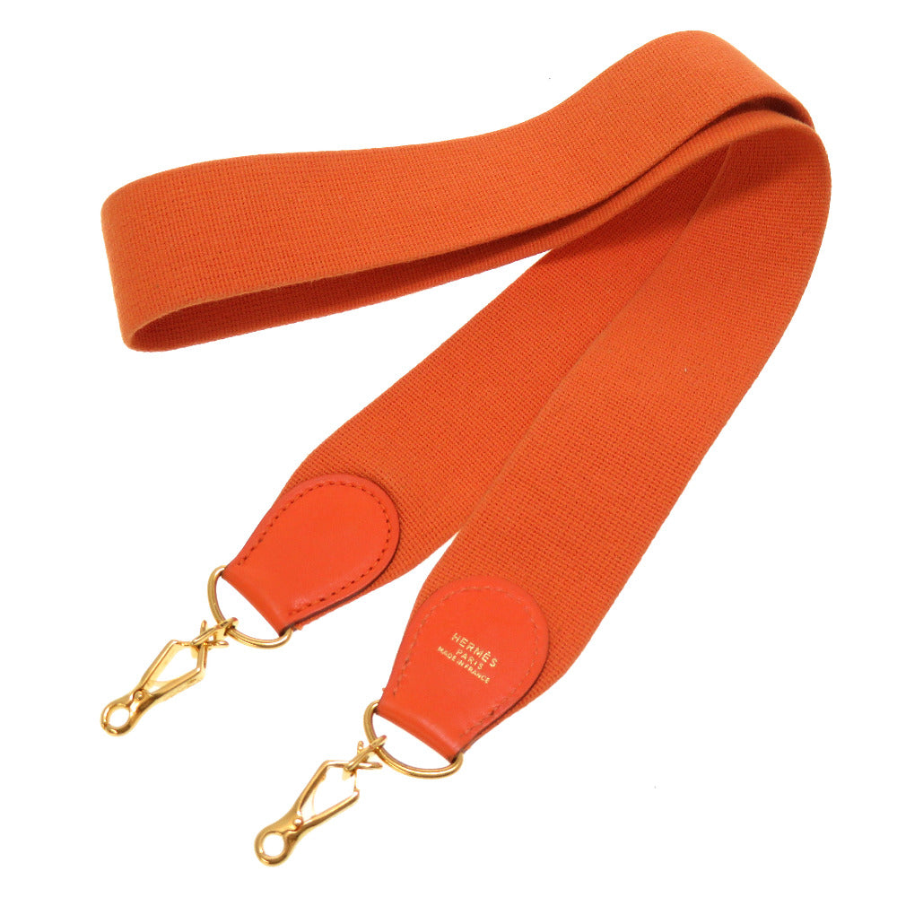 エルメス エブリンストラップ キャンバス オレンジ ゴールド金具 ショルダーストラップ 0135 【中古】 HERMES