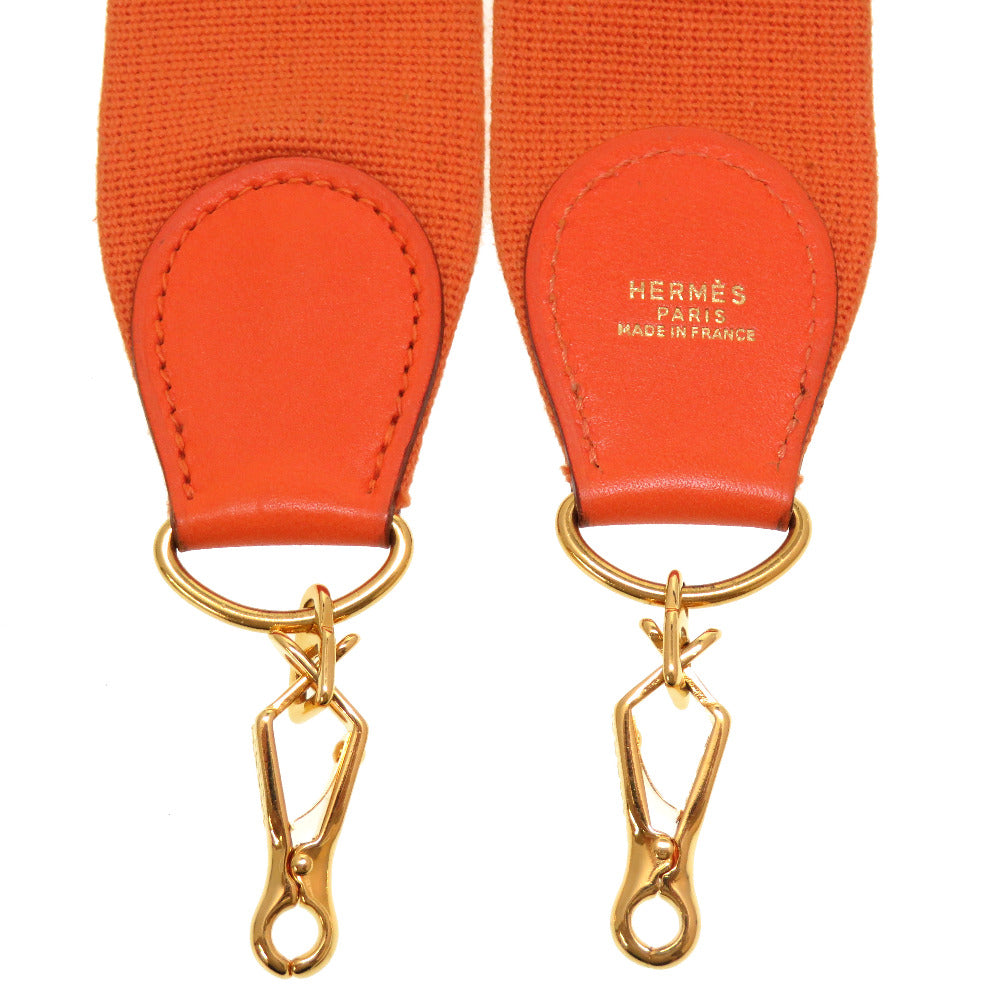 エルメス エブリンストラップ キャンバス オレンジ ゴールド金具 ショルダーストラップ 0135 【中古】 HERMES