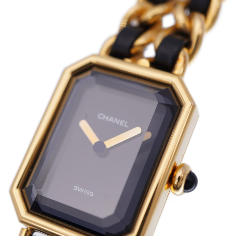 美品 シャネル プルミエール H0001 クオーツ 腕時計 ゴールド/ブラック 黒文字盤 0140【中古】CHANEL レディース