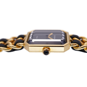 美品 シャネル プルミエール H0001 クオーツ 腕時計 ゴールド/ブラック 黒文字盤 0140【中古】CHANEL レディース