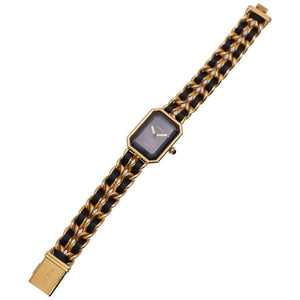 美品 シャネル プルミエール H0001 クオーツ 腕時計 ゴールド/ブラック 黒文字盤 0140【中古】CHANEL レディース