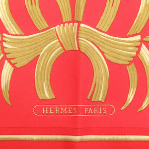 エルメス カレ45 王者の虎 TIGRE ROYAL プチカレ シルク レッド スカーフ 赤 0142 【中古】 HERMES