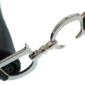 美品 クリスチャン ディオール サドルバッグ ハードコア レザー ハンドバッグ ブラック 黒 0016【中古】Dior