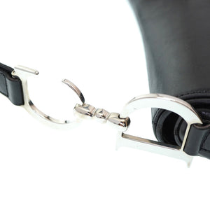 美品 クリスチャン ディオール サドルバッグ ハードコア レザー ハンドバッグ ブラック 黒 0016【中古】Dior