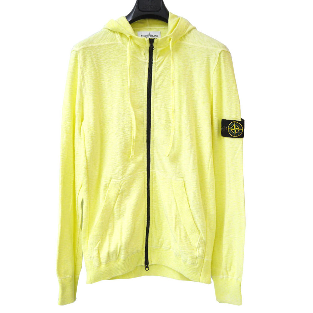 美品 ストーンアイランド ジップアップ パーカー フーディ イエロー サイズL 黄 0017【中古】STONE ISLAND メンズ