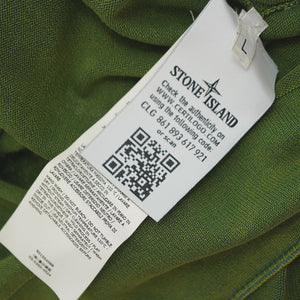 美品 ストーンアイランド Vネック コットン ニット セーター グリーン サイズL 緑 0018【中古】STONE ISLAND メンズ