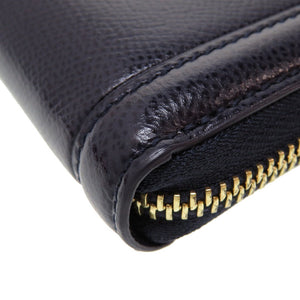 新品同様 フェラガモ ヴァラリボン 22-C907 レザー ネイビー 紺 L字ファスナー長財布 財布 0031【中古】Feragamo