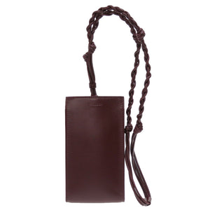 新品同様 ジルサンダー タングル レザー ボルドー 紫 フォンケース スマホホルダー ショルダーバッグ 0033【中古】JILSANDER
