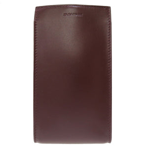 新品同様 ジルサンダー タングル レザー ボルドー 紫 フォンケース スマホホルダー ショルダーバッグ 0033【中古】JILSANDER