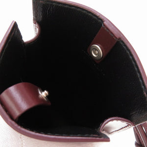 新品同様 ジルサンダー タングル レザー ボルドー 紫 フォンケース スマホホルダー ショルダーバッグ 0033【中古】JILSANDER