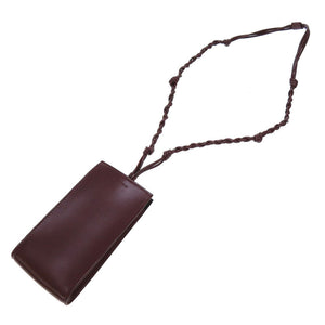 新品同様 ジルサンダー タングル レザー ボルドー 紫 フォンケース スマホホルダー ショルダーバッグ 0033【中古】JILSANDER