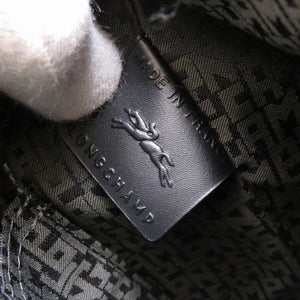 新品同様 ロンシャン エナメルレザー ブラック 黒 2way ハンドバッグ 0034【中古】LONGCHAMP