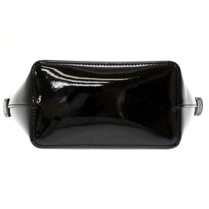 新品同様 ロンシャン エナメルレザー ブラック 黒 2way ハンドバッグ 0034【中古】LONGCHAMP