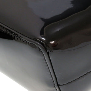 新品同様 ロンシャン エナメルレザー ブラック 黒 2way ハンドバッグ 0034【中古】LONGCHAMP