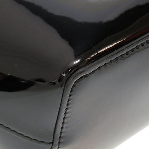 新品同様 ロンシャン エナメルレザー ブラック 黒 2way ハンドバッグ 0034【中古】LONGCHAMP