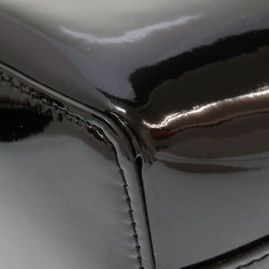 新品同様 ロンシャン エナメルレザー ブラック 黒 2way ハンドバッグ 0034【中古】LONGCHAMP