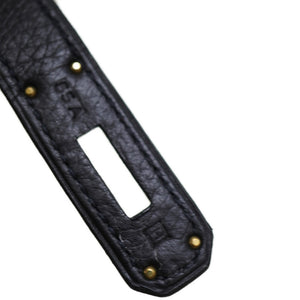 美品 エルメス バーキン35 フィヨルド ブラック ゴールド金具 □H刻印(2004年製) ハンドバッグ 黒 0036【中古】HERMES