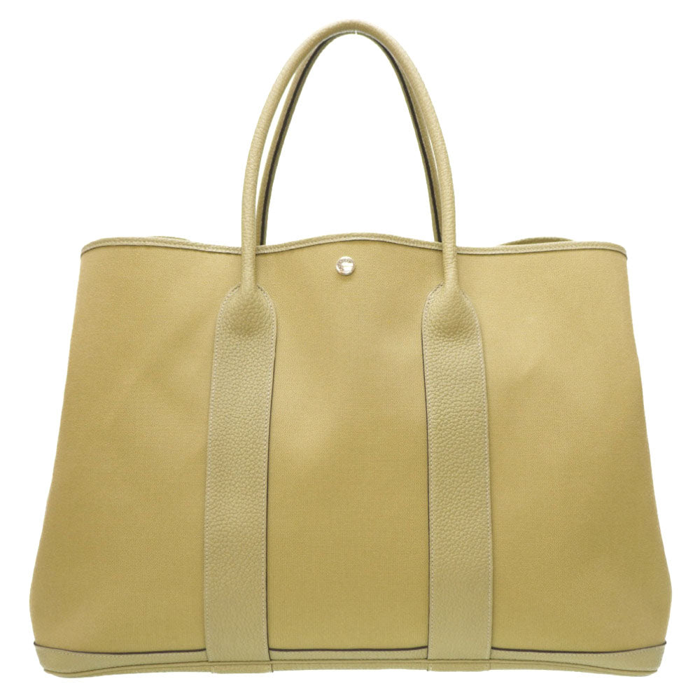 新品同様 エルメス ガーデンパーティ 49 GM ヴォヤージュ トワルミリタリー/ネゴンダ プシエール Z刻印(2021年製) トートバッグ 0041【中古】HERMES レディース