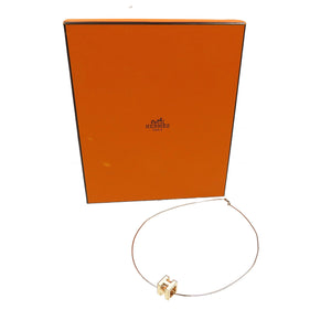 新品同様 エルメス カージュドアッシュ Ｈキューブ GP ホワイト ローズゴールド ネックレス 0047【中古】HERMES