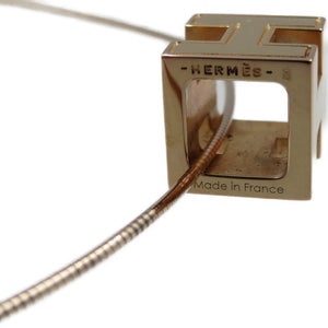 新品同様 エルメス カージュドアッシュ Ｈキューブ GP ホワイト ローズゴールド ネックレス 0047【中古】HERMES