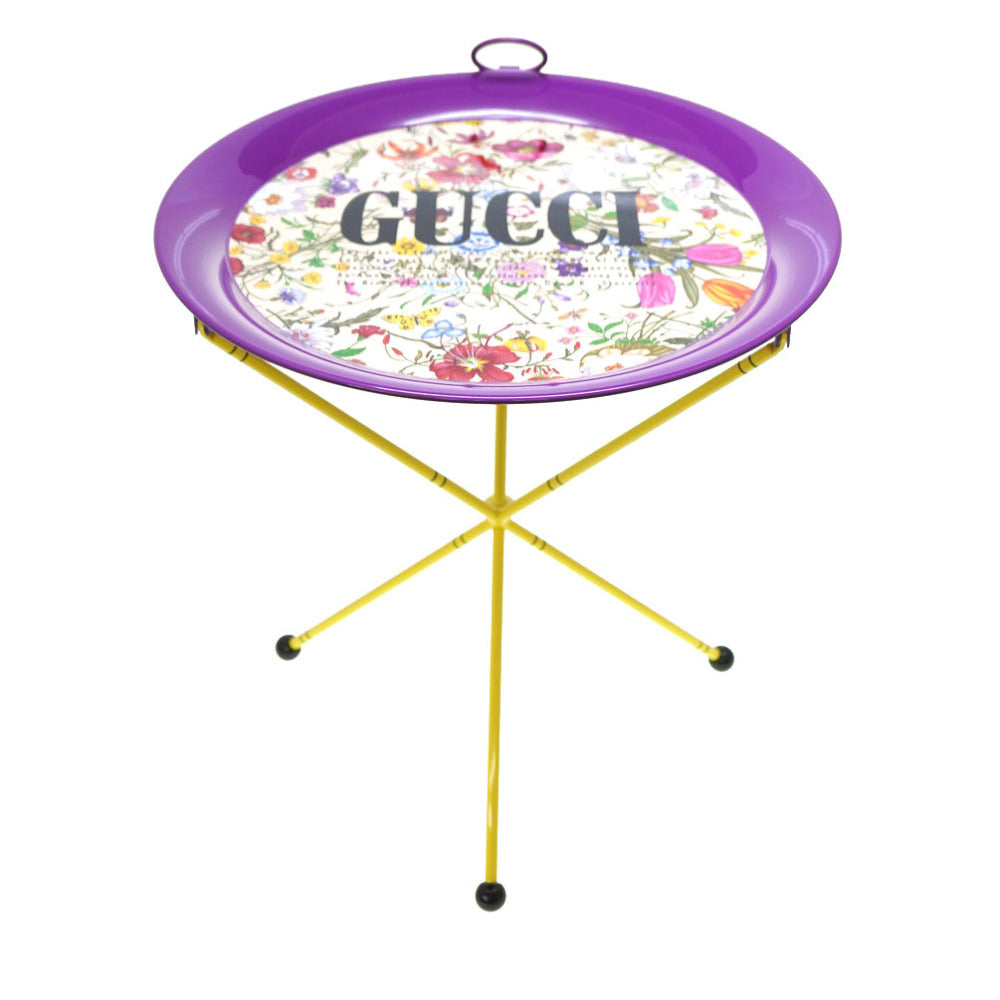 未使用 グッチ フォールディング メタル トレイ フローラ プリント 折り畳み式 0057【中古】GUCCI