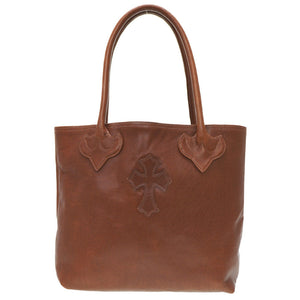 クロムハーツ FSトート クロスパッチ トートバッグ レザー ブラウン 0058【中古】CHROME HEARTS