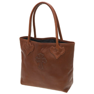 クロムハーツ FSトート クロスパッチ トートバッグ レザー ブラウン 0058【中古】CHROME HEARTS