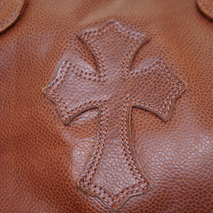 クロムハーツ FSトート クロスパッチ トートバッグ レザー ブラウン 0058【中古】CHROME HEARTS