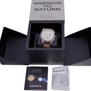 未使用 オメガ ムーンスウォッチ スピードマスター ミッション トゥ サターン SO33T100 クオーツ 腕時計 ナイロン/バイオセラミック/ベルクロ グレー 0067【中古】OMEGA ユニセックス