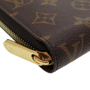 新品同様 ルイ ヴィトン モノグラム ジッピーウォレット フューシャ M41895 ラウンドファスナー長財布 財布 0074【中古】LOUIS VUITTON