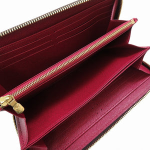 新品同様 ルイ ヴィトン モノグラム ジッピーウォレット フューシャ M41895 ラウンドファスナー長財布 財布 0074【中古】LOUIS VUITTON