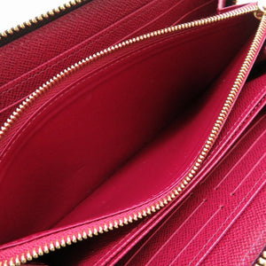 新品同様 ルイ ヴィトン モノグラム ジッピーウォレット フューシャ M41895 ラウンドファスナー長財布 財布 0074【中古】LOUIS VUITTON