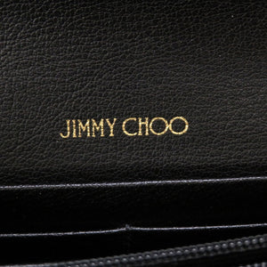 未使用 ジミーチュウ JCロゴ コンチネンタルウォレット レザー ブラック 黒 2つ折り長財布 財布 0076【中古】JIMMY CHOO