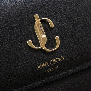 未使用 ジミーチュウ JCロゴ コンチネンタルウォレット レザー ブラック 黒 2つ折り長財布 財布 0076【中古】JIMMY CHOO