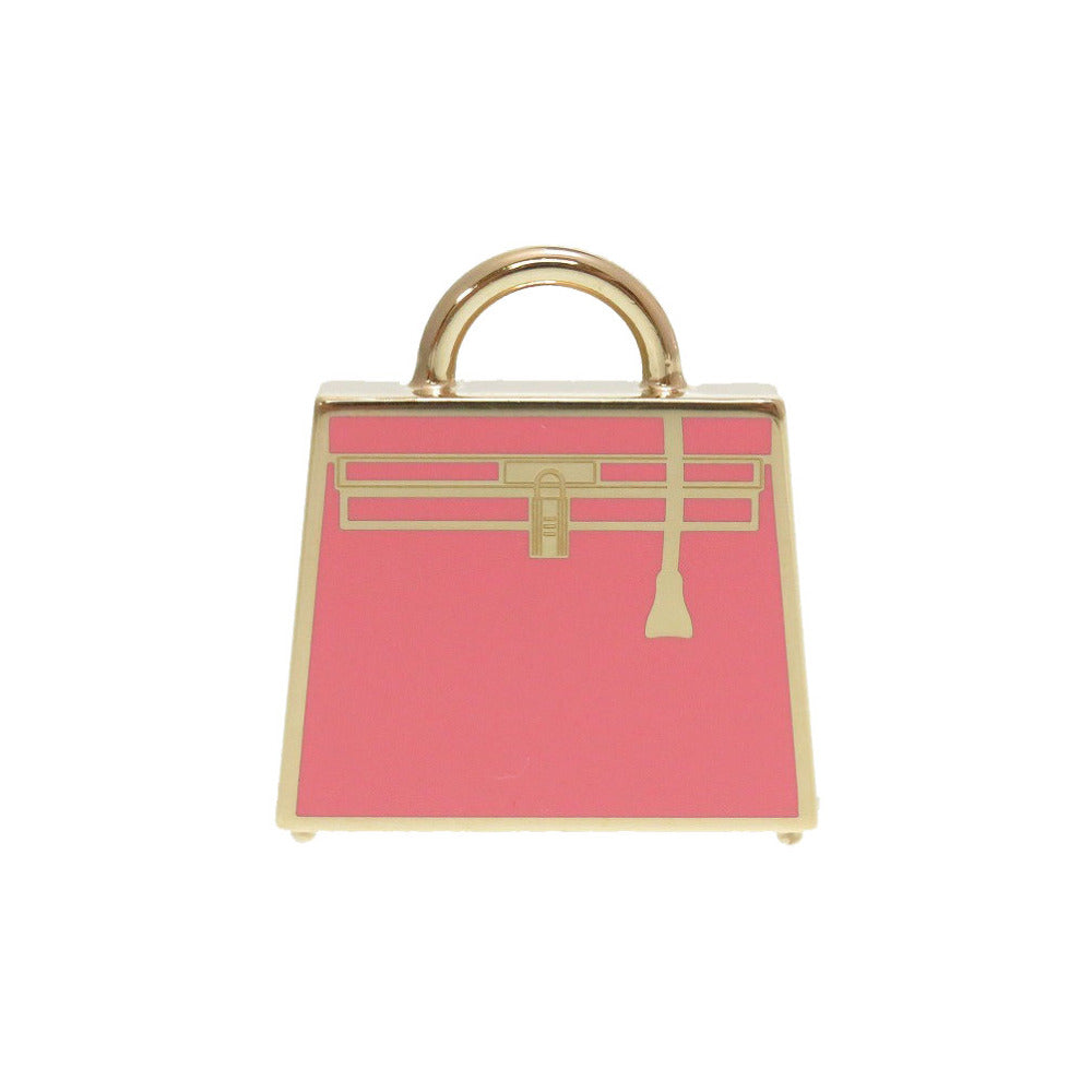 美品 エルメス キュリオジテ ケリーチャーム メタル ゴールド ローズアザレ キーホルダー バッグチャーム 0080【中古】HERMES