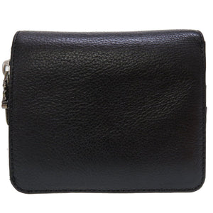 美品 クロムハーツ ビルウォレット スクエアジップ レザー ブラック 黒 シルバー925 2つ折り財布 財布 0082【中古】CHROME HEARTS