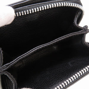 美品 クロムハーツ ビルウォレット スクエアジップ レザー ブラック 黒 シルバー925 2つ折り財布 財布 0082【中古】CHROME HEARTS