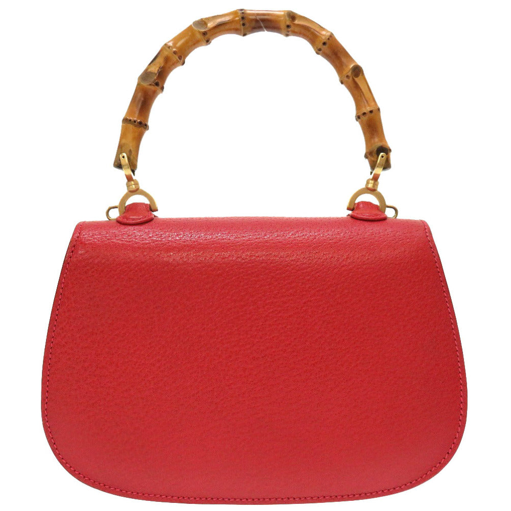 美品 グッチ バンブー レッド 000 1014 0188 2WAY ハンドバッグ バッグ 赤 0092 【中古】 GUCCI