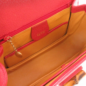 美品 グッチ バンブー レッド 000 1014 0188 2WAY ハンドバッグ バッグ 赤 0092 【中古】 GUCCI